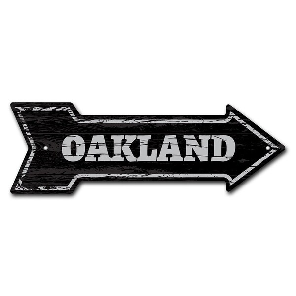 Signmission Oakland Arrow Sign Funny Home Decor 24in Wide P-ARROW8-999701 - main